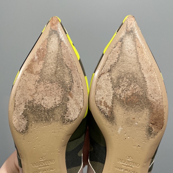 Valentino Garavani neon camouflage studded flats size 36 inspect photos - Picture 16 of 17